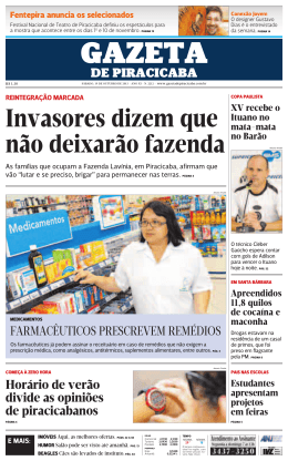Gazeta de Piracicaba - Farmacêuticos prescrevem remédios - CRF-SP