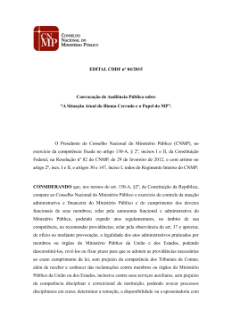 EDITAL CDDF nº 04/2015 Convocação de Audiência Pública sobre