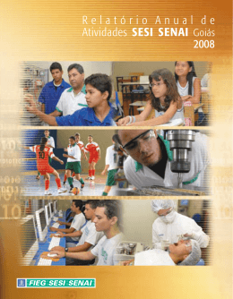 Relatório de Atividades SESI SENAI 2008 24/08/2009 Clique aqui