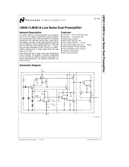 LM381 LM381A Low Noise Dual Preamplifier