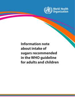 Information note about intake of sugars recommended in
