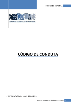 CÓDIGO DE CONDUTA - Agrupamento de Escolas de Campo Maior