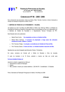 comunicado nº 06 – 2005 / 2006 - Federação Portuguesa de Voleibol