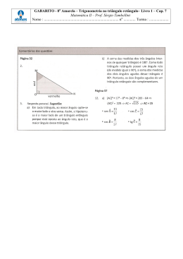 8 Amarela – Trigonometria no triângulo retângulo– Livro 1 – Cap. 7