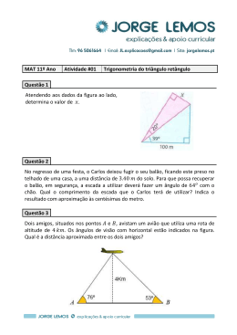 MAT 11º Ano Atividade #01 Trigonometria do triângulo retângulo