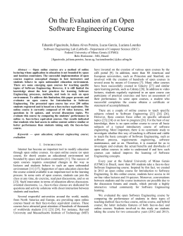 On the Evaluation of an Open Software Engineering Course