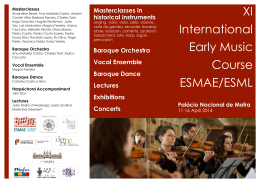 XI International Early Music Course ESMAE/ESML