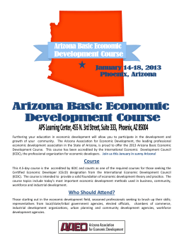 2013 Arizona Basic Economic Development Course