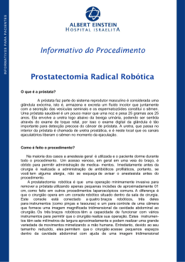 Informativo do Procedimento Prostatectomia Radical