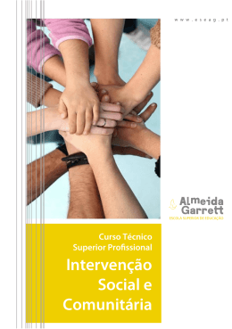 Curso Técnico Superior Pro ssional Intervenção Social e Comunitária