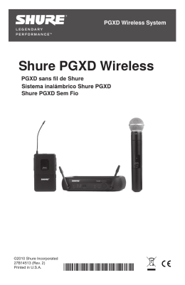 Shure PGXD Wireless User Guide