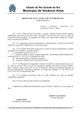 Projeto de Lei n° 118, de 22 de Outubro de 2014