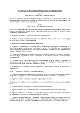 Estatutos da Sociedade Portuguesa de Espeleologia