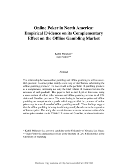 Online Poker in North America: Empirical Evidence on