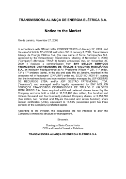 Notice to the Market
