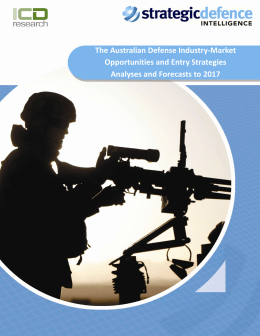 The Australian Defense Industry‐Market Opportunities and