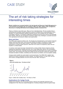 The art of risk taking strategies for interesting times