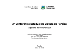 3ª Conferência Estadual de Cultura da Paraíba