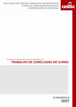 Manual de Orientação para Elaboração de TCC