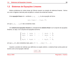 1.2 Sistemas de Equac¸ ˜oes Lineares