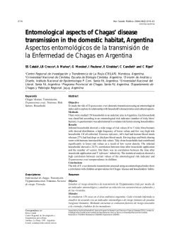 Entomological aspects of Chagas` disease transmission in