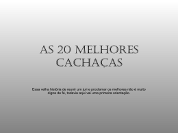 AS 20 MELHORES CACHAçAS