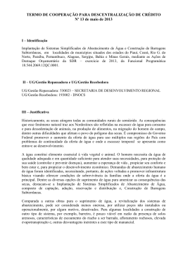 termo de cooperação nº 13 dnocs - Ministério da Integração Nacional