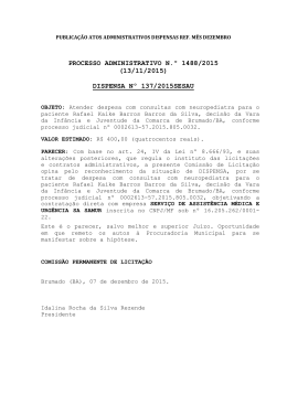 Dispensa Nº 139/2015SESAU Processo Administrativo N.º 1437/2015