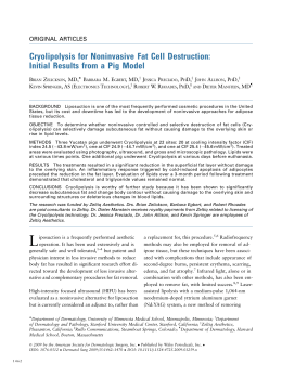 Cryolipolysis for Noninvasive Fat Cell Destruction: Initial Results