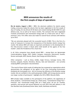 BRIX announces the results of the first couple of days of operations