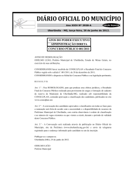 Edição 3938A - Prefeitura Municipal de Uberlândia