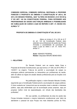 11/12/2013 - PEC nº 293-A. Parecer da Comissão Especial.