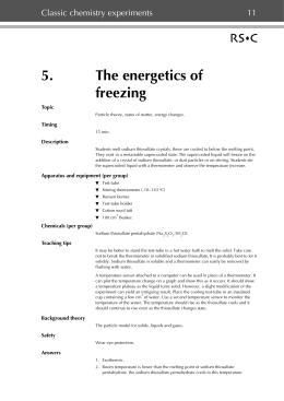 5. The energetics of freezing