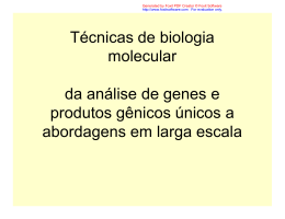 Técnicas de biologia molecular da análise de genes e produtos
