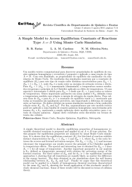A Simple Model to Access Equilibrium Constants of