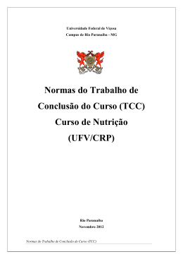 Normas do Trabalho de Conclusão do Curso (TCC - Nutrição