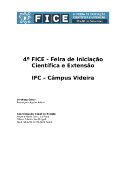 Regulamento IV FICE - Instituto Federal Catarinense