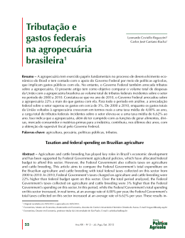Tributação e gastos federais na agropecuária brasileira1