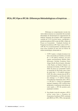 IPCA, IPC-Fipe e IPC-Br: Diferenças Metodológicas e Empíricas