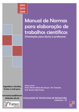 Manual de Normas para elaboração de trabalhos científicos