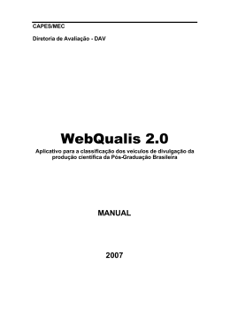 WebQualis 2.0 - CAPES - Coordenação de Aperfeiçoamento de