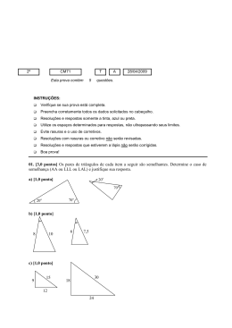 01. [3,0 pontos] Os pares de triângulos de cada item a seguir são