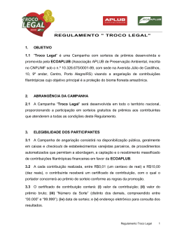 REGULAMENTO " TROCO LEGAL" 1. OBJETIVO 1.1 “Troco Legal