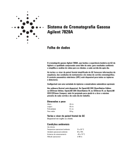 Sistema de Cromatografia Gasosa Agilent 7820A