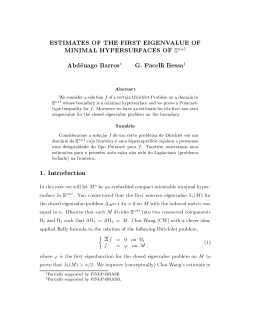 ESTIMATES OF THE FIRST EIGENVALUE OF MINIMAL