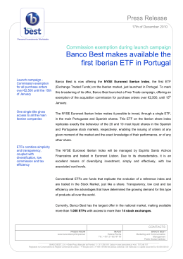 Banco Best makes available the first Iberian ETF in Portugal