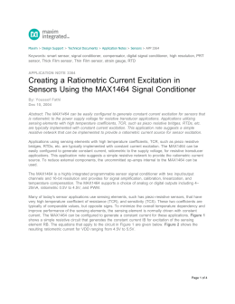 Creating a Ratiometric Current Excitation in Sensors Using