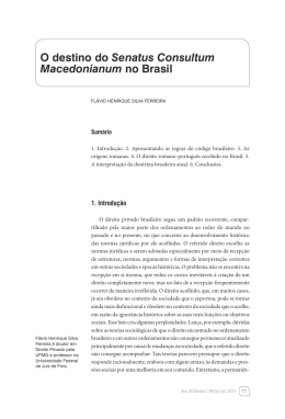 O destino do Senatus Consultum Macedonianum no Brasil