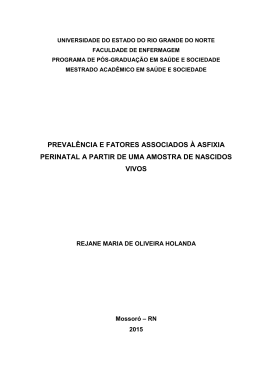 prevalência e fatores associados à asfixia perinatal a partir