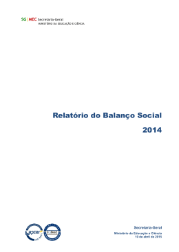 Relatório do Balanço Social 2014